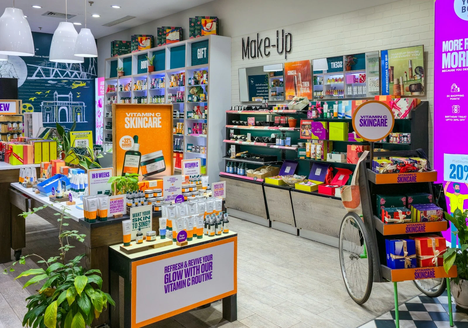 Interior of a retail store selling beauty products
